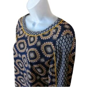 Chelsea & Theodore Printed Sheer Blouse